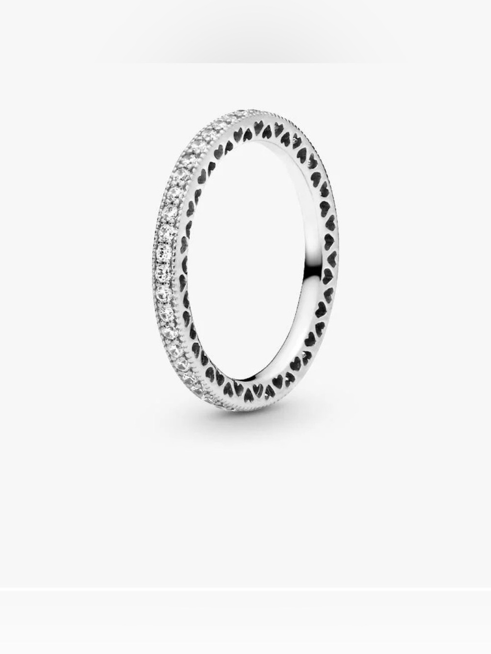 Pandora Sparkle & Hearts Ring Sterling silver size 6